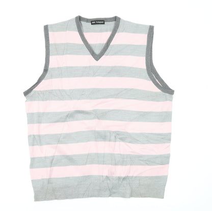 M&S Mens Multicoloured Striped  Pullover Jumper Size L