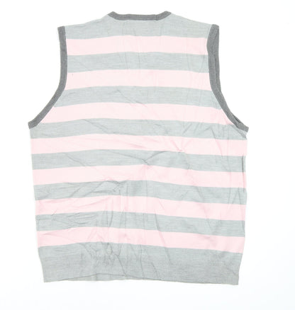 M&S Mens Multicoloured Striped  Pullover Jumper Size L