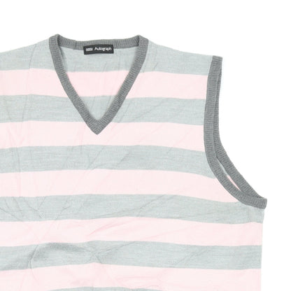 M&S Mens Multicoloured Striped  Pullover Jumper Size L