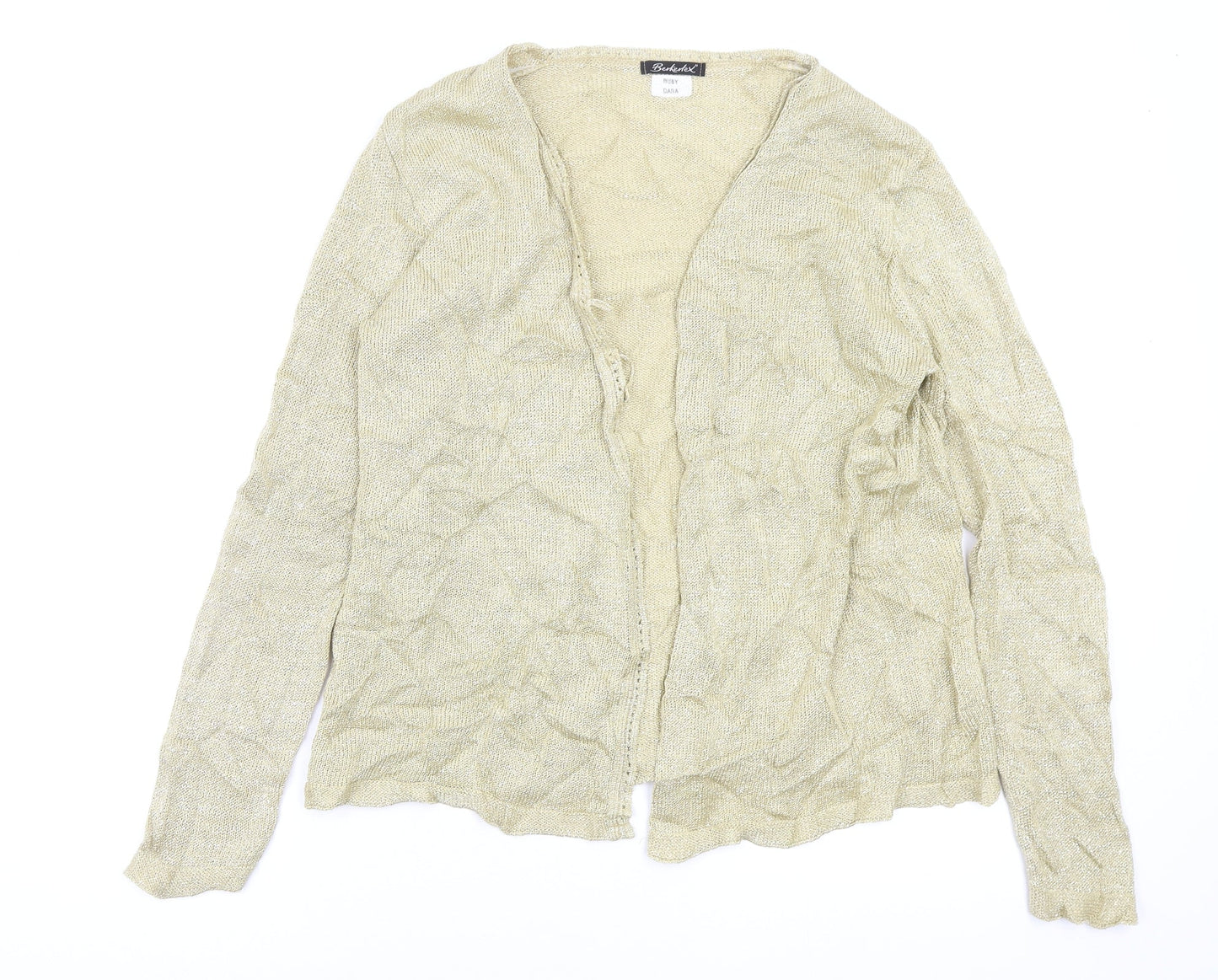 Womens UK Size 10 Berkertex Gold Cardigan Jumper