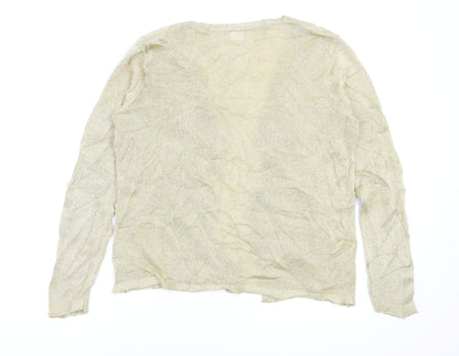 Womens UK Size 10 Berkertex Gold Cardigan Jumper