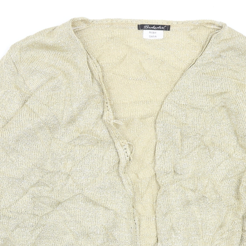 Womens UK Size 10 Berkertex Gold Cardigan Jumper
