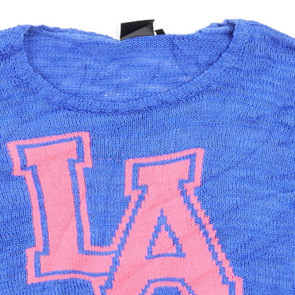 Close-up detail of coolcat women’s blue jumper, size S