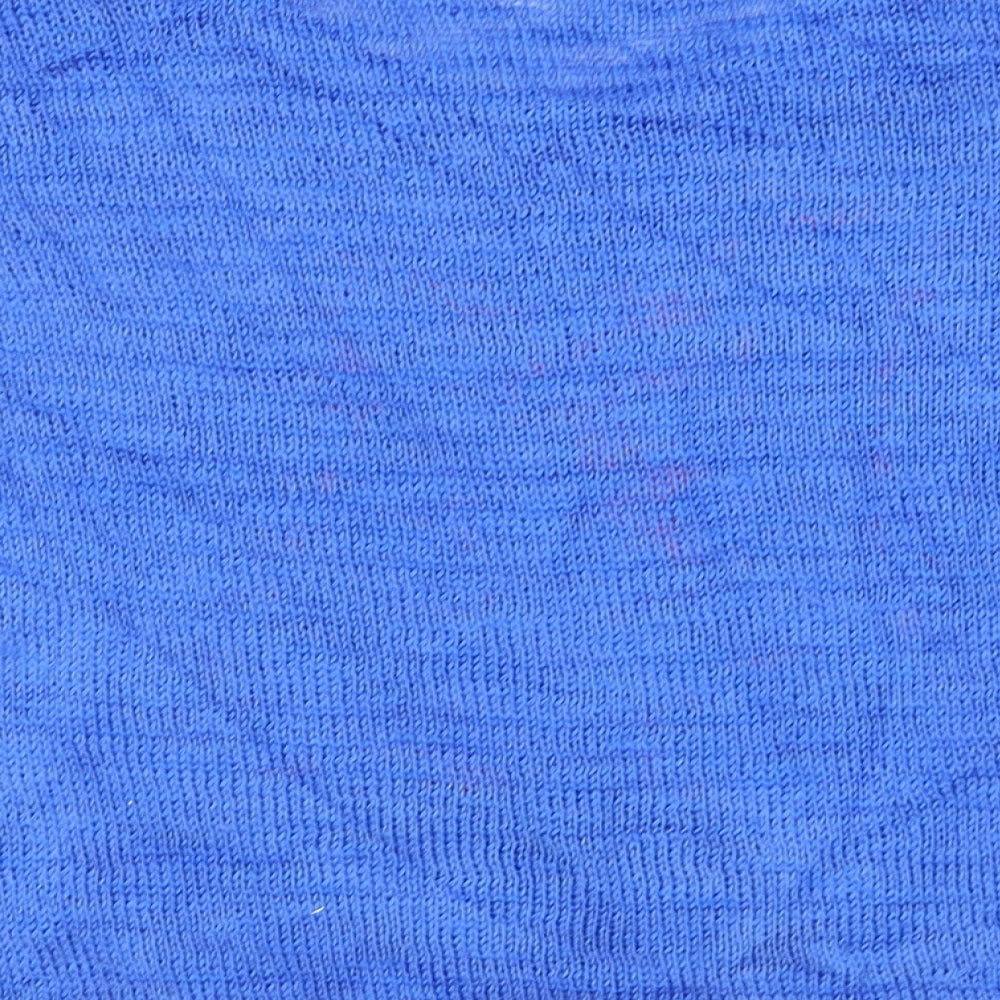 Brand and care label for coolcat women’s blue jumper, size S