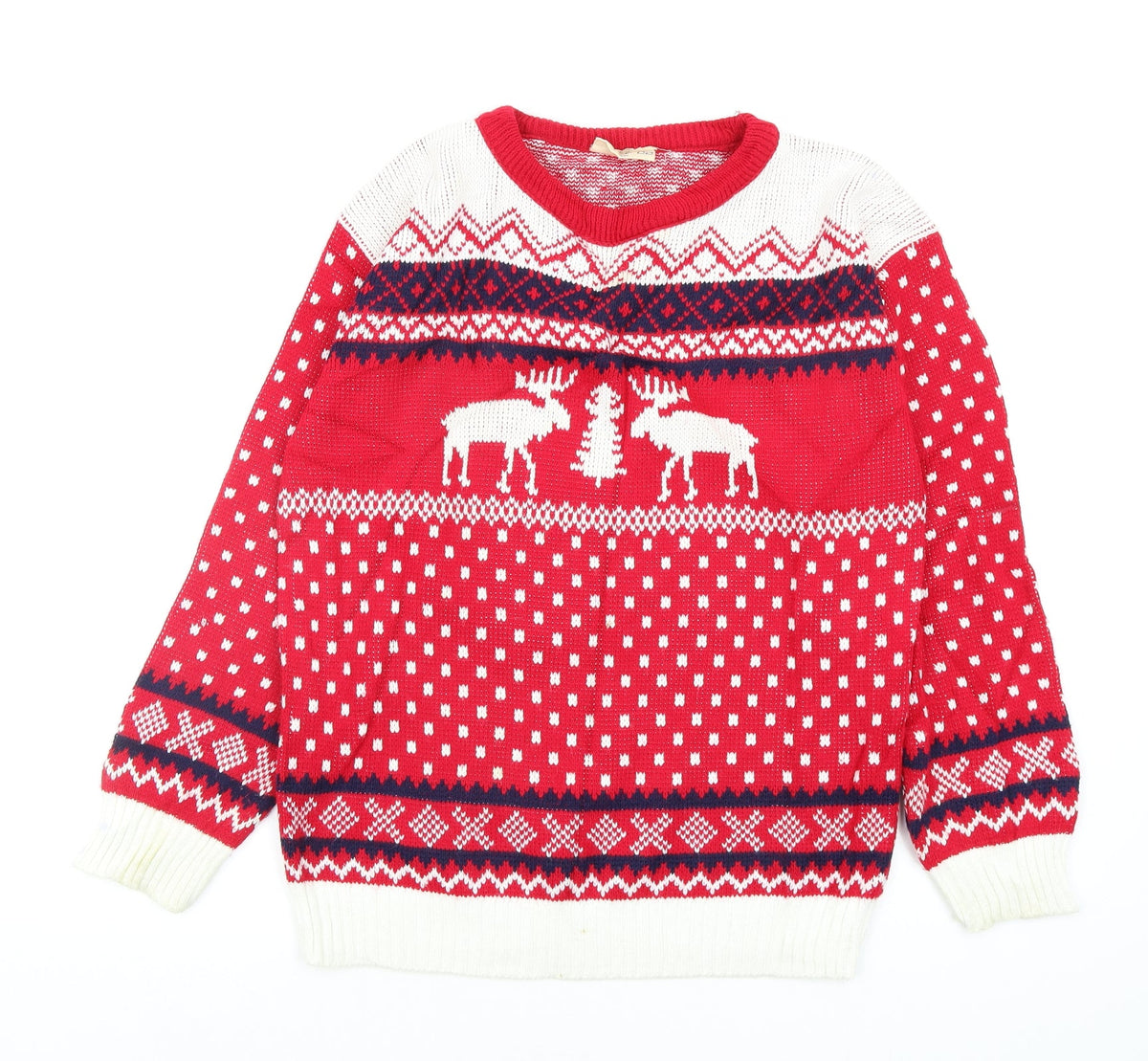 Additional front view of catch 22 men’s multicoloured geometric jumper, size S, - christmas