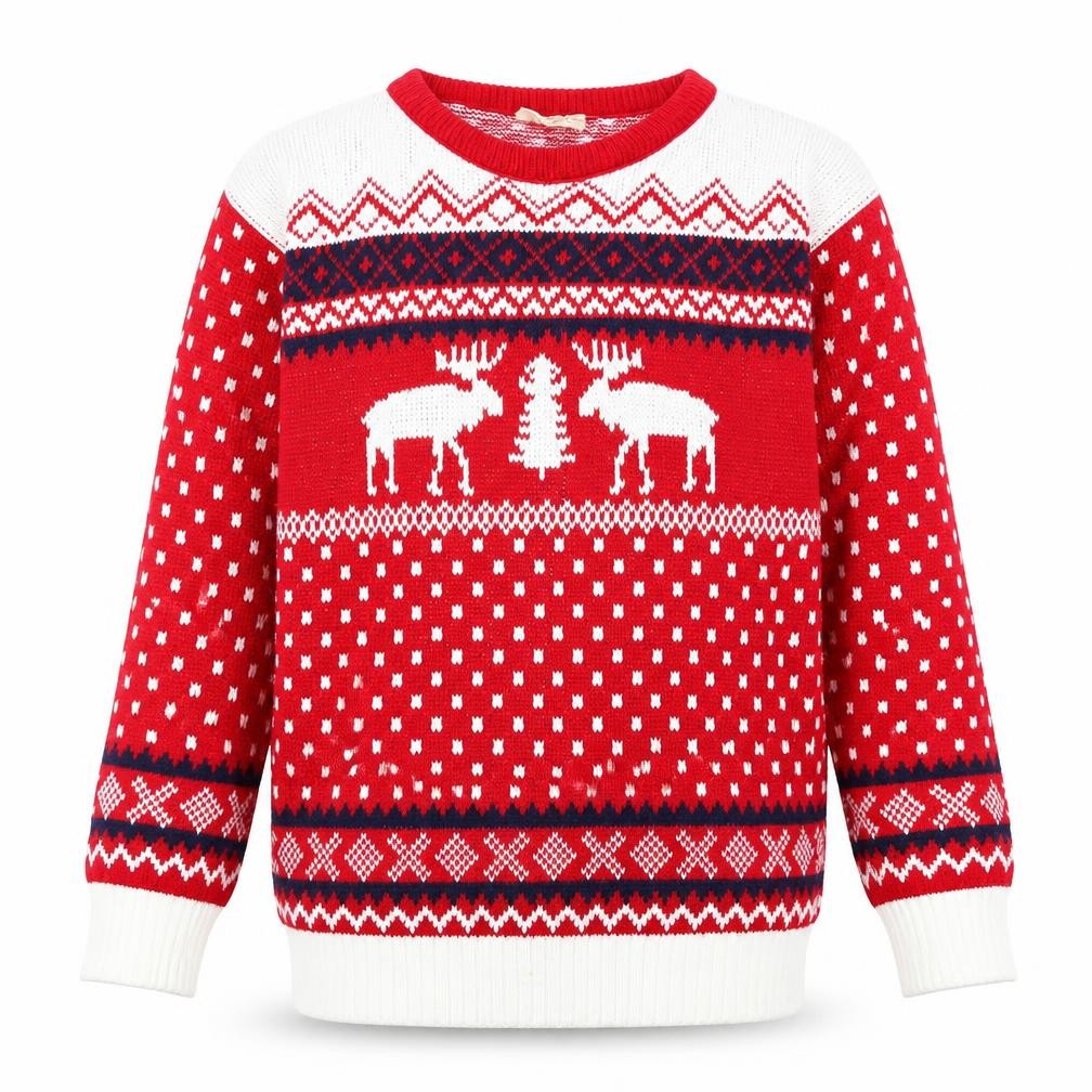 Front view of catch 22 men’s multicoloured geometric jumper, size S, - christmas