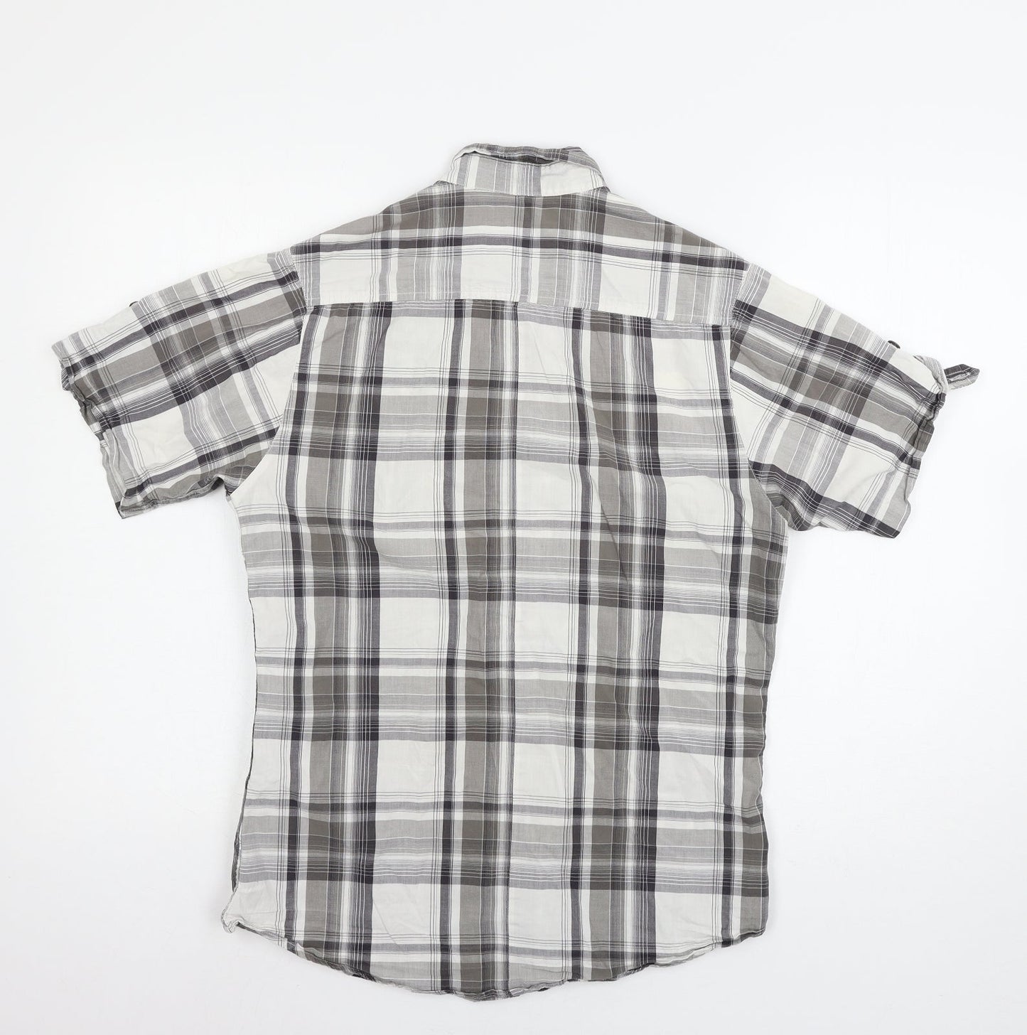 Mens UK Size S Topshop Grey  Button-Up Short Sleeve Casual Shirt