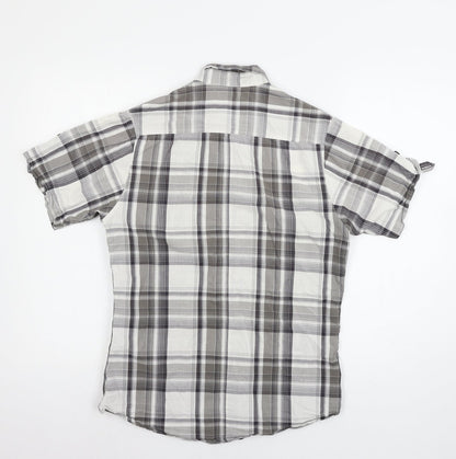 Mens UK Size S Topshop Grey  Button-Up Short Sleeve Casual Shirt