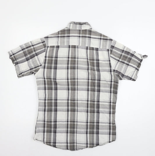 Topshop Mens Grey Check   Button-Up Size S