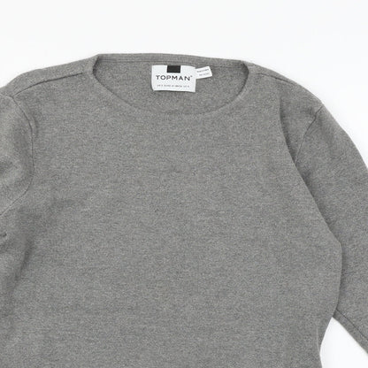 Topman Mens Grey  Knit Pullover Jumper Size S