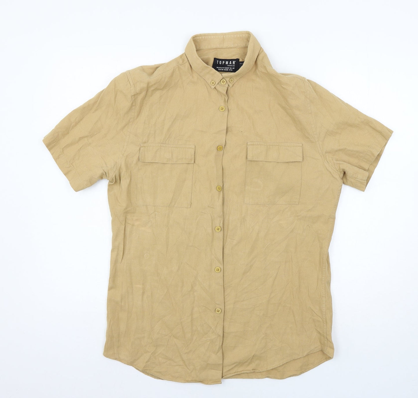 Topman Mens Beige    Button-Up Size M