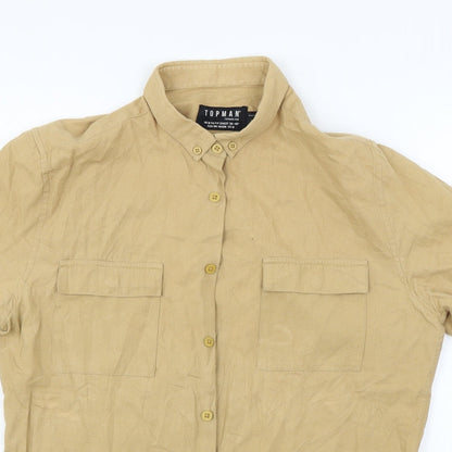 Topman Mens Beige    Button-Up Size M