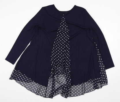 Back view of Mitsy women’s blue polka dot knit jumper, size S