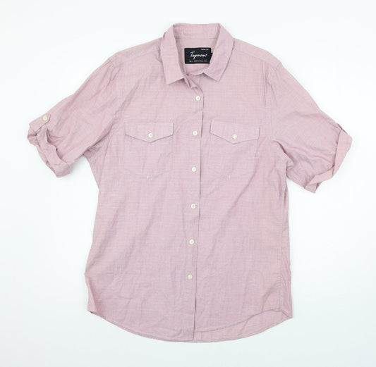 Topman Mens Pink    Button-Up Size L