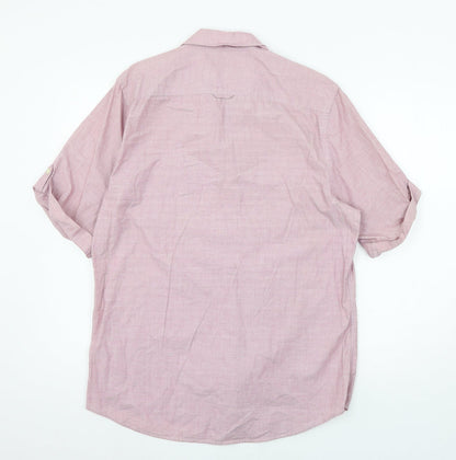 Mens UK Size L Topman Pink  Button-Up Short Sleeve Casual Shirt