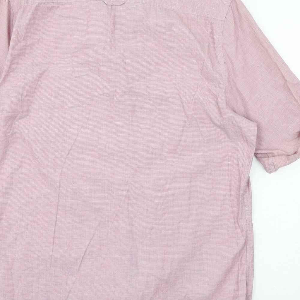 Mens UK Size L Topman Pink  Button-Up Short Sleeve Casual Shirt