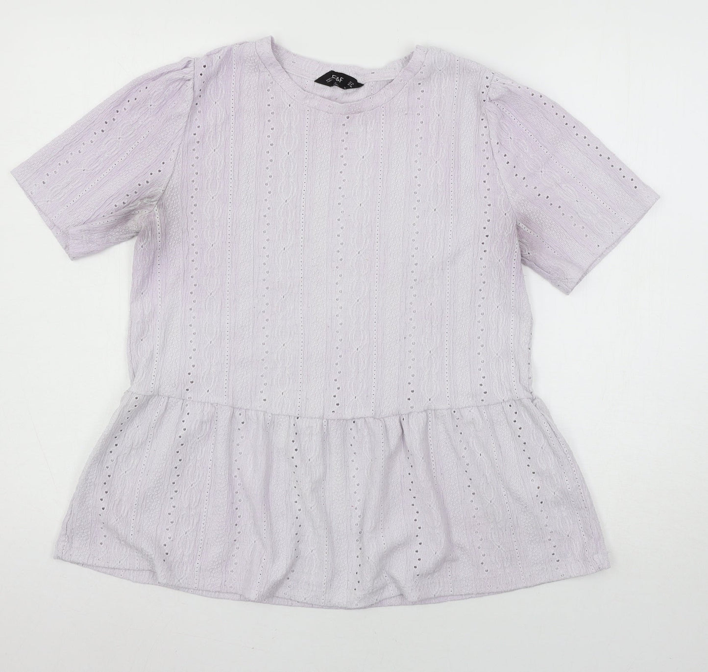 F&F Womens Purple  Jersey Basic T-Shirt Size 12