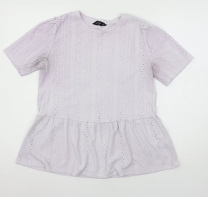 F&F Womens Purple  Jersey Basic T-Shirt Size 12