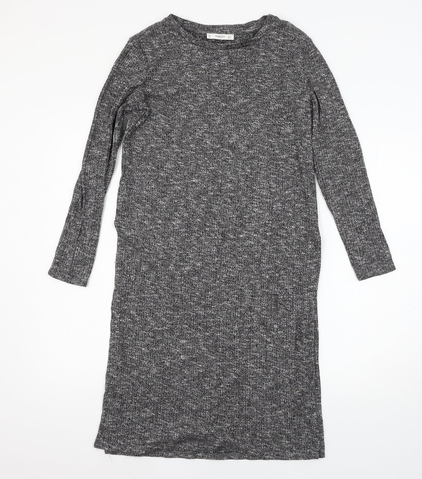 Womens UK Size M Mango Grey Basic T-Shirt
