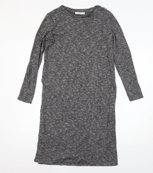 Womens UK Size M Mango Grey Basic T-Shirt
