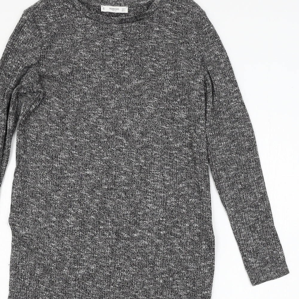 Womens UK Size M Mango Grey Basic T-Shirt