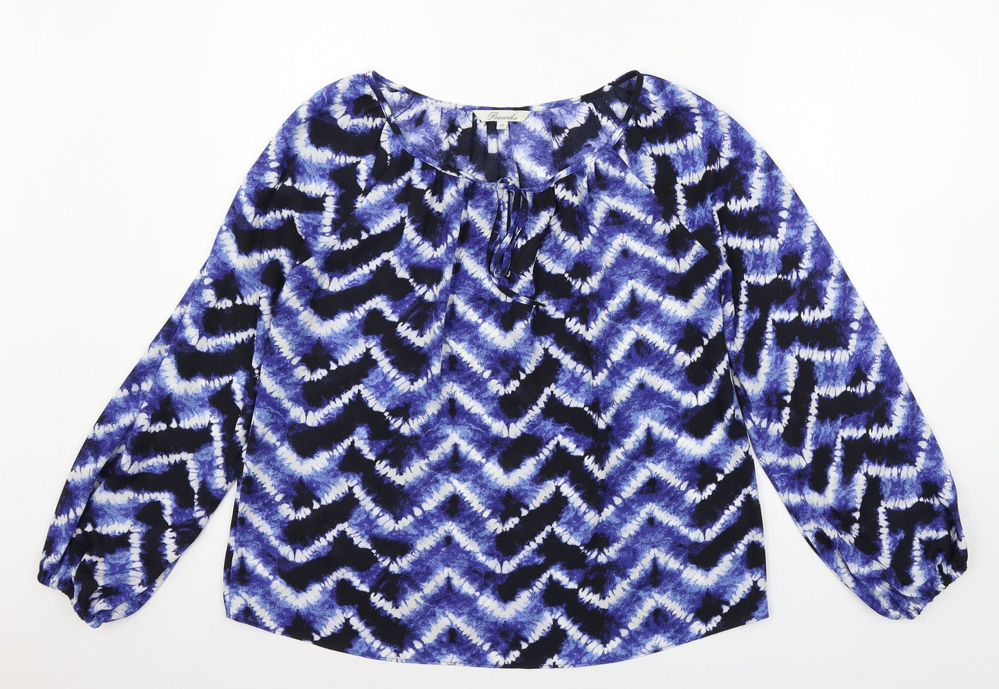 Womens UK Size 12 Peacocks Blue Basic Blouse