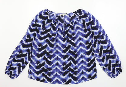 Womens UK Size 12 Peacocks Blue Basic Blouse