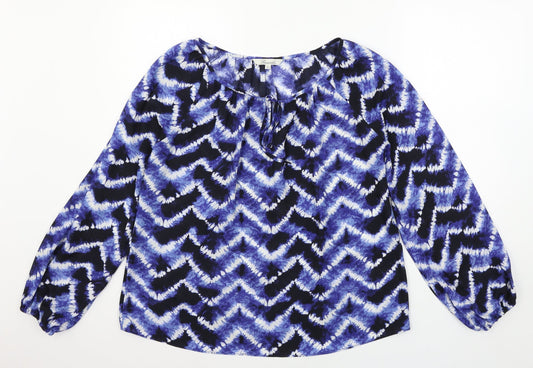 Womens UK Size 12 Peacocks Blue Basic Blouse