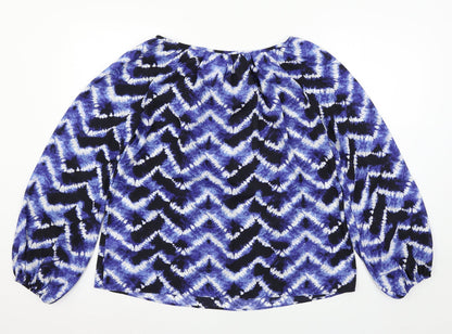Womens UK Size 12 Peacocks Blue Basic Blouse