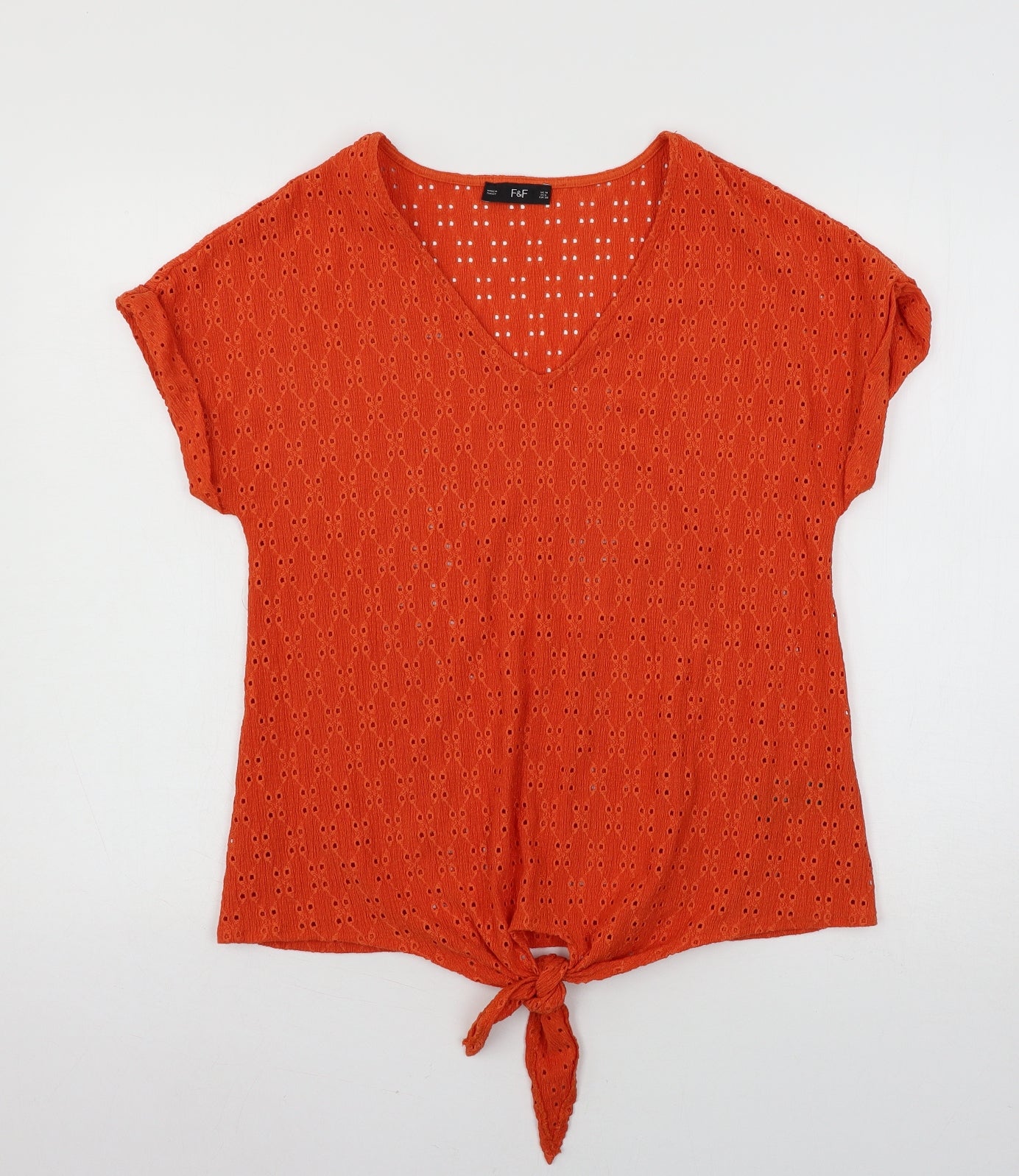 F&F Womens Orange   Basic T-Shirt Size 10