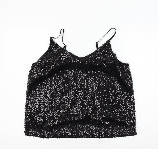 George Womens Black  Chiffon Camisole Tank Size 12