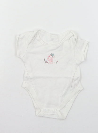 Disney Baby White  Jersey Babygrow One-Piece Size 0-3 Months  - Minnie Mouse