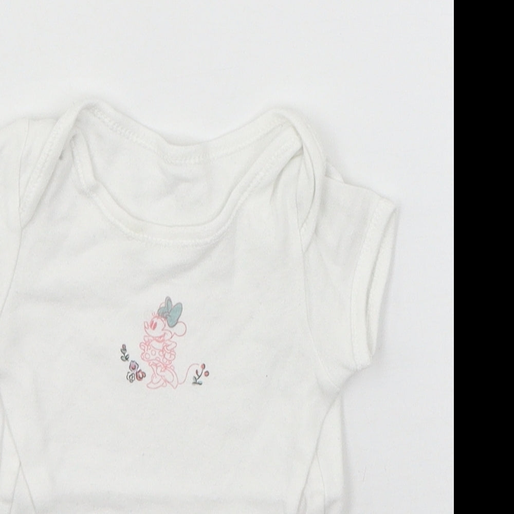 Disney Baby White  Jersey Babygrow One-Piece Size 0-3 Months  - Minnie Mouse