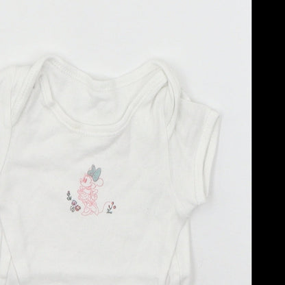 Disney Baby White  Jersey Babygrow One-Piece Size 0-3 Months  - Minnie Mouse