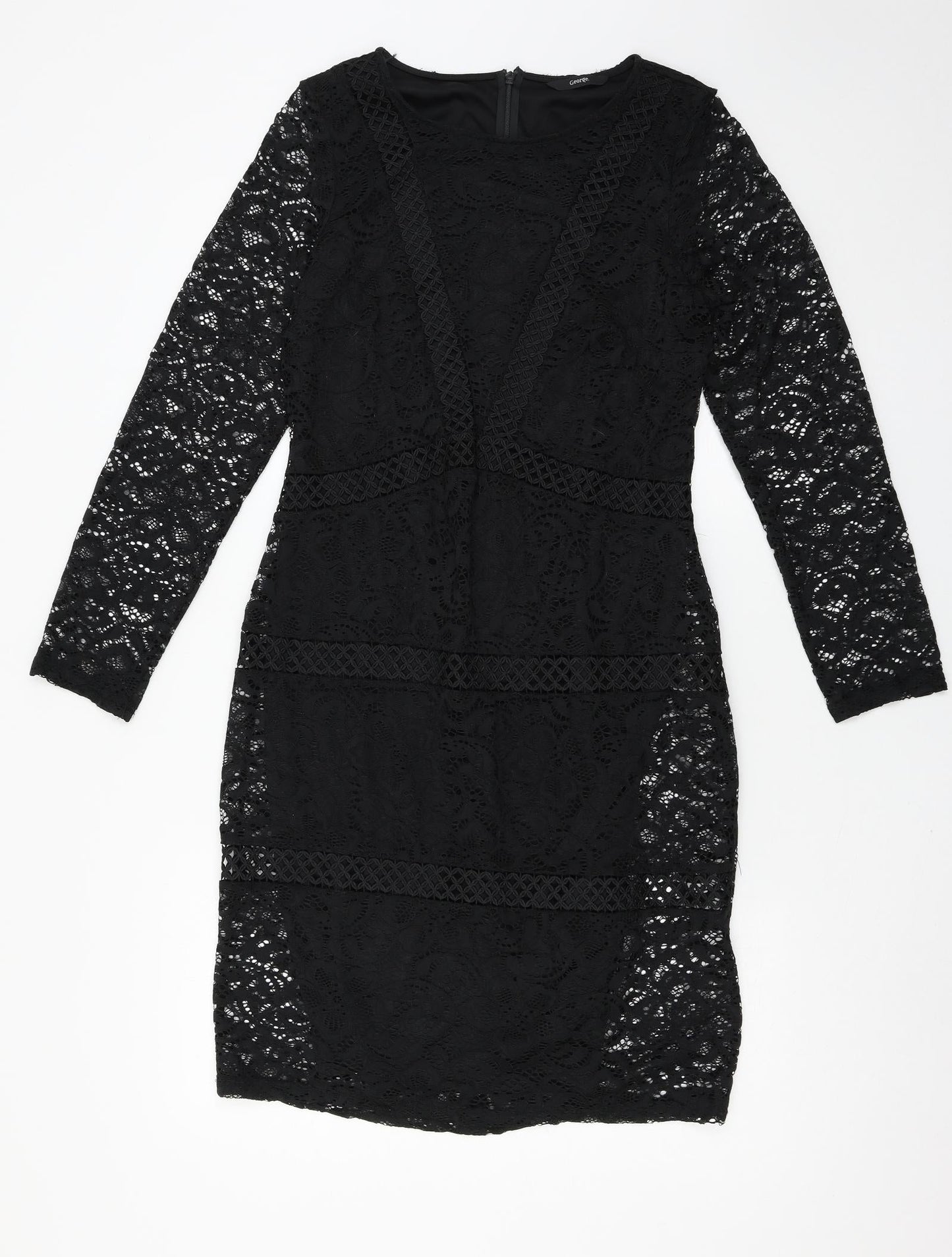 George Womens Black  Lace Bodycon  Size 12