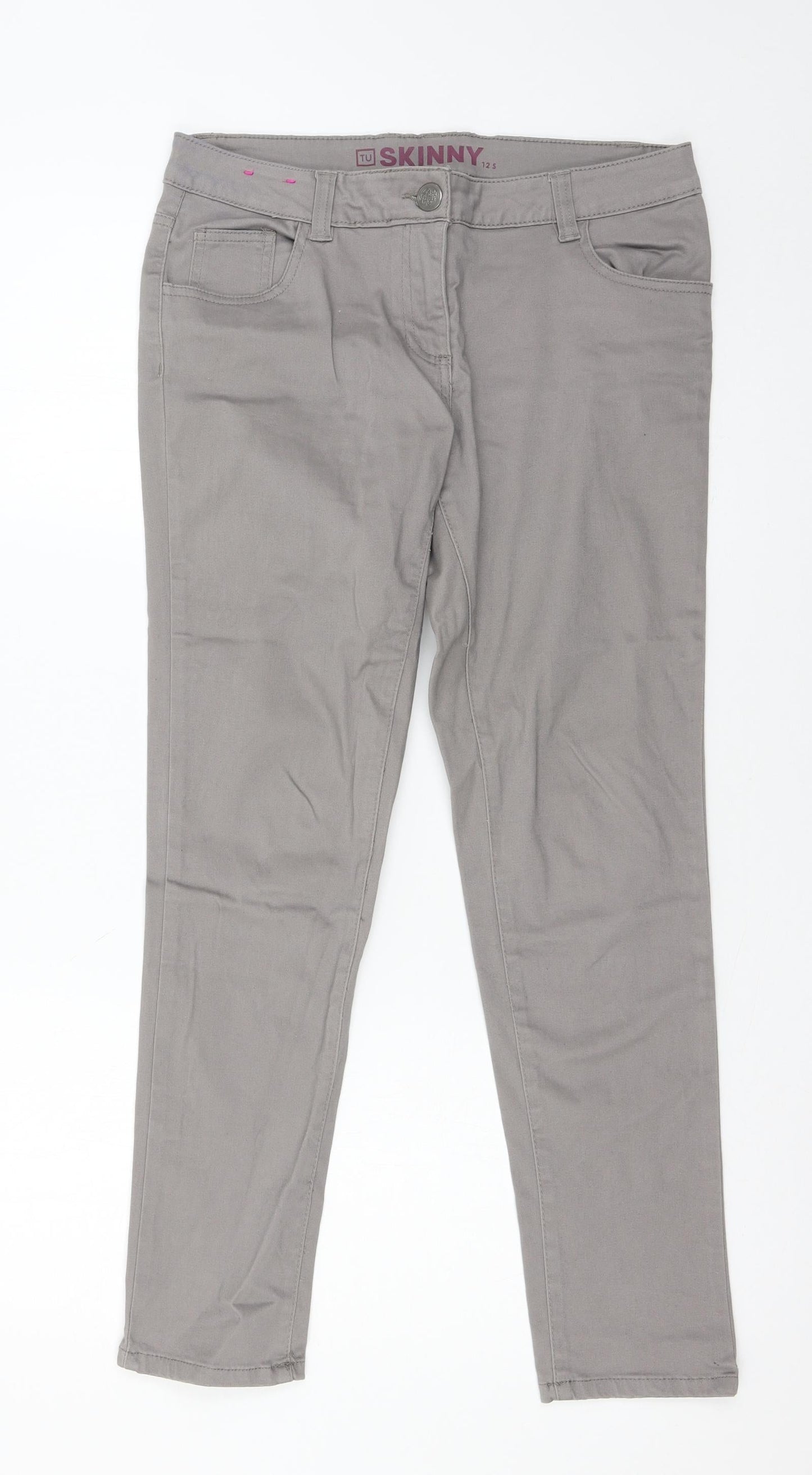 TU Womens Grey  Denim Skinny Jeans Size 12 L27 in