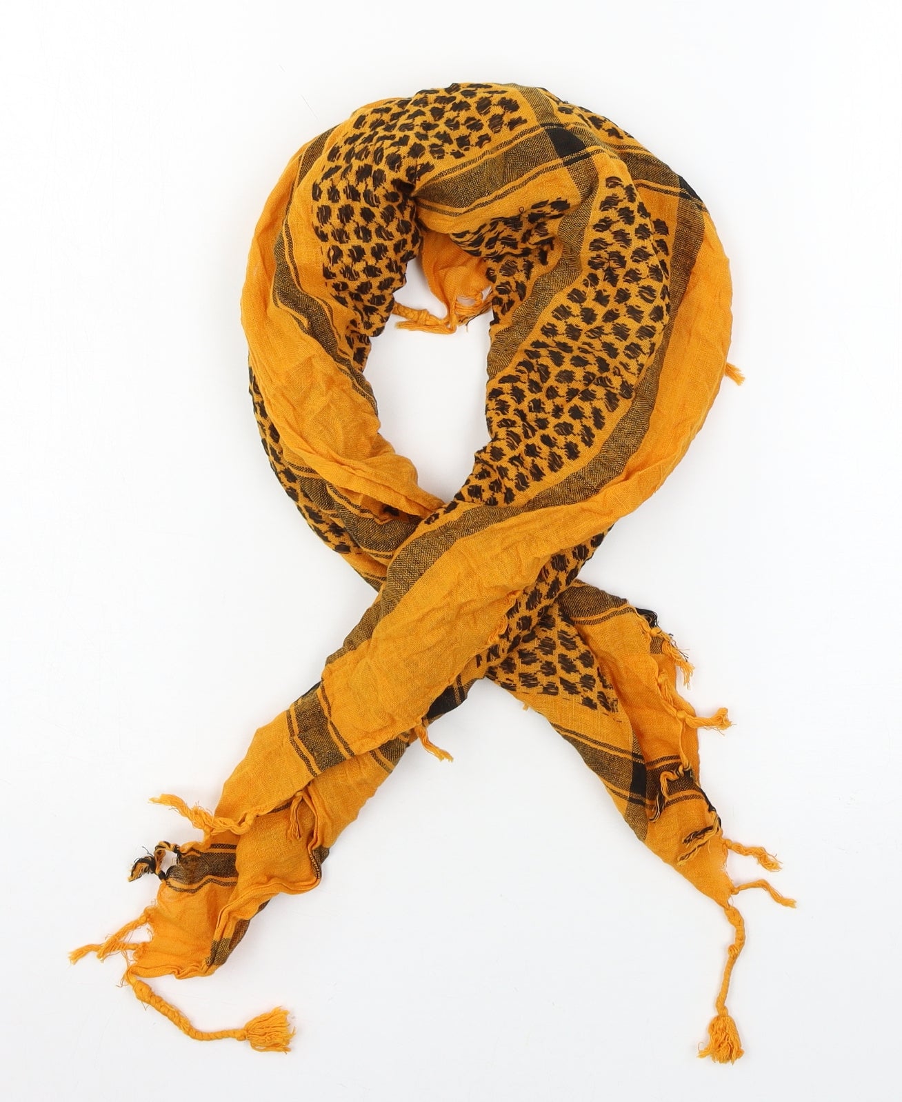 Preworn Womens Orange Check   Scarf