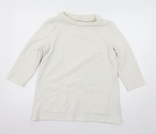 Womens UK Size M Gallery Ivory Basic T-Shirt