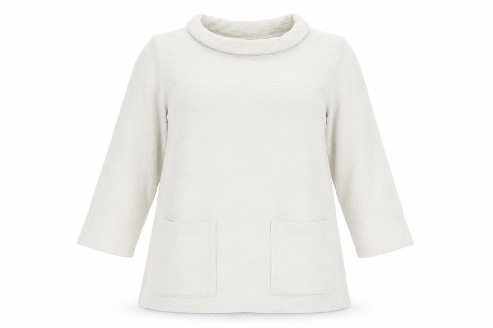 Womens UK Size M Gallery Ivory Basic T-Shirt