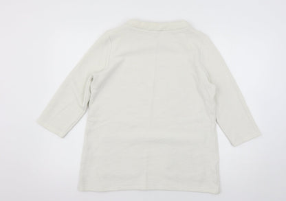 Womens UK Size M Gallery Ivory Basic T-Shirt