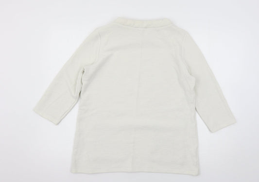 Womens UK Size M Gallery Ivory Basic T-Shirt