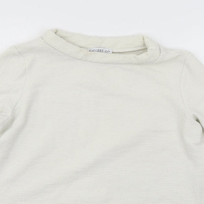 Womens UK Size M Gallery Ivory Basic T-Shirt