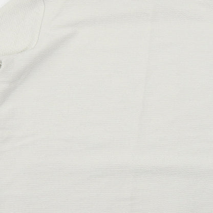 Womens UK Size M Gallery Ivory Basic T-Shirt