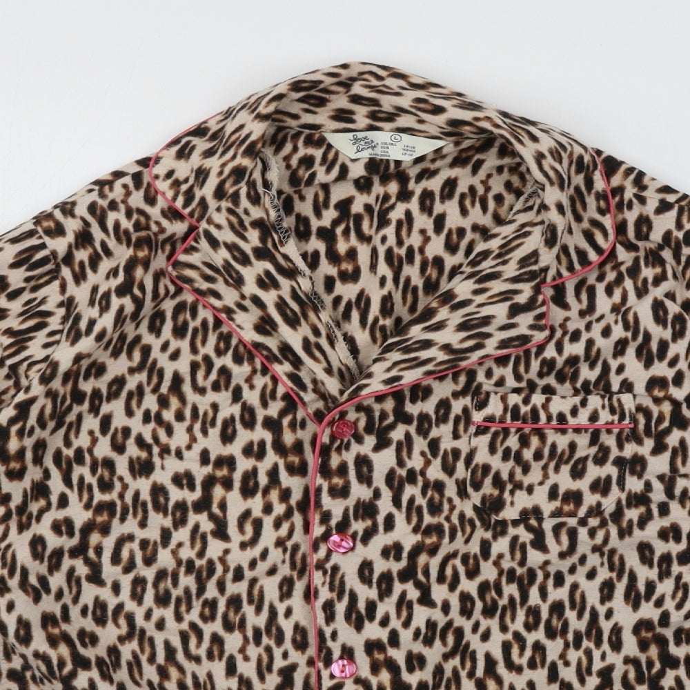 Love to Lounge Womens Brown Animal Print  Top Pyjama Top Size 14