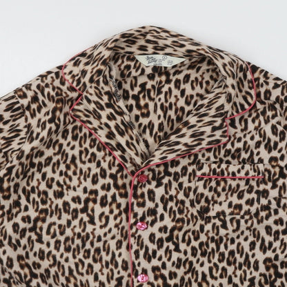 Love to Lounge Womens Brown Animal Print  Top Pyjama Top Size 14