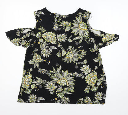 Womens UK Size 12 Preworn Black Basic Blouse