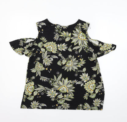 Womens UK Size 12 Preworn Black Basic Blouse