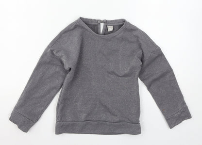 Additional front view of Tu girls’ grey jersey pullover sweatshirt, size 7, years