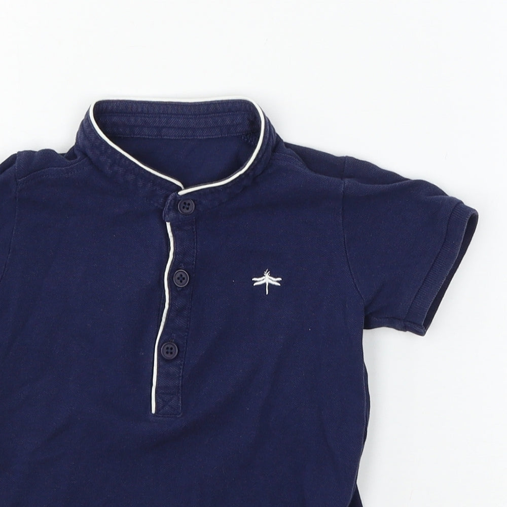 Close-up detail of Matalan Baby Black Jersey Basic T-Shirt, size 18-24, Months