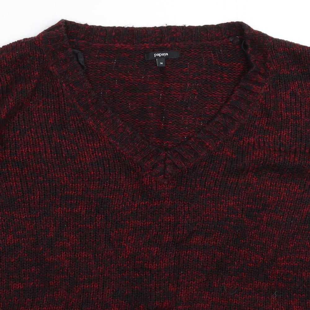 Womens UK Size 14 Papaya Red Pullover Jumper